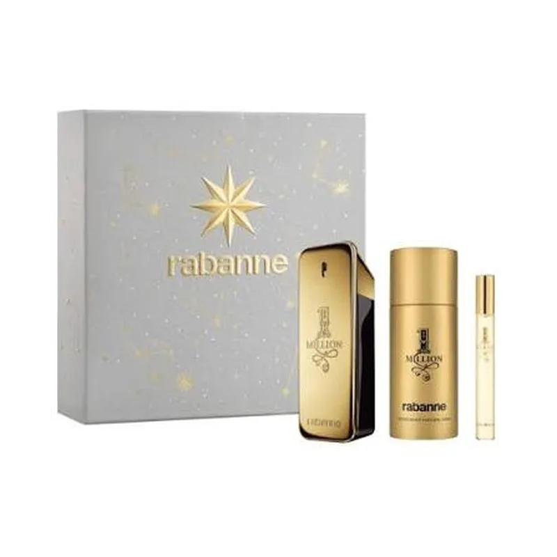 Giftset Paco Rabanne 1 Million Edt 100ml + 150ml Deo Spray + 10ml Travel Size