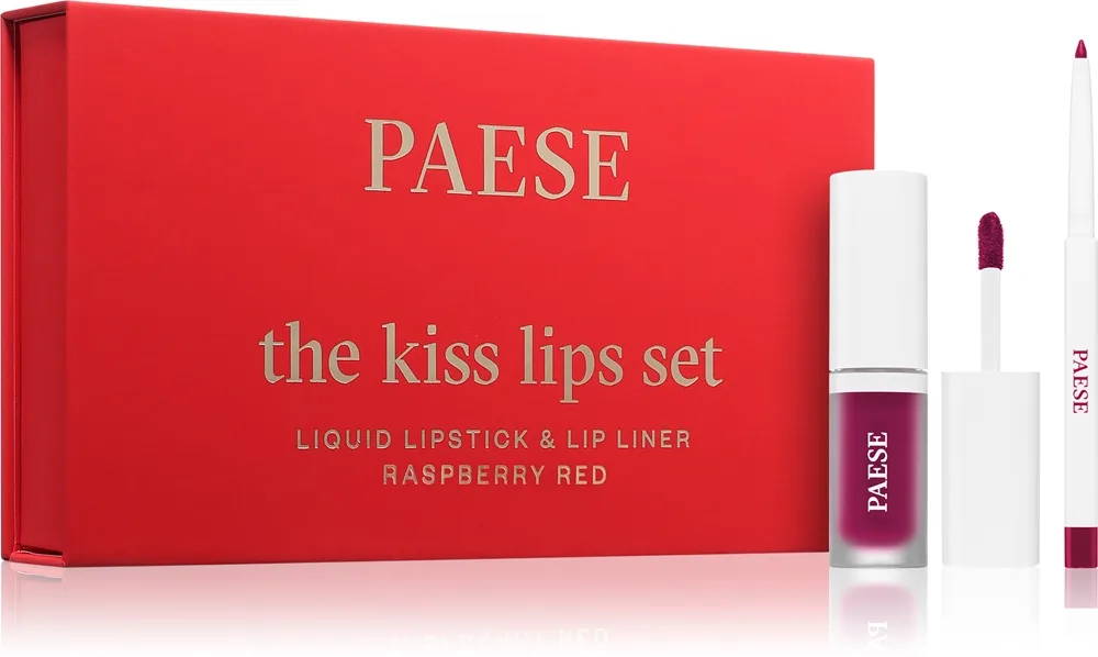 Paese The Kiss Lips Set Raspberry Red Presentförpackning Skugga 05 Raspberry Red