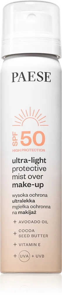 Paese Cosmetics Ultra-light Protective Mist Over Make-up Spf 50 Aurinkosuihke