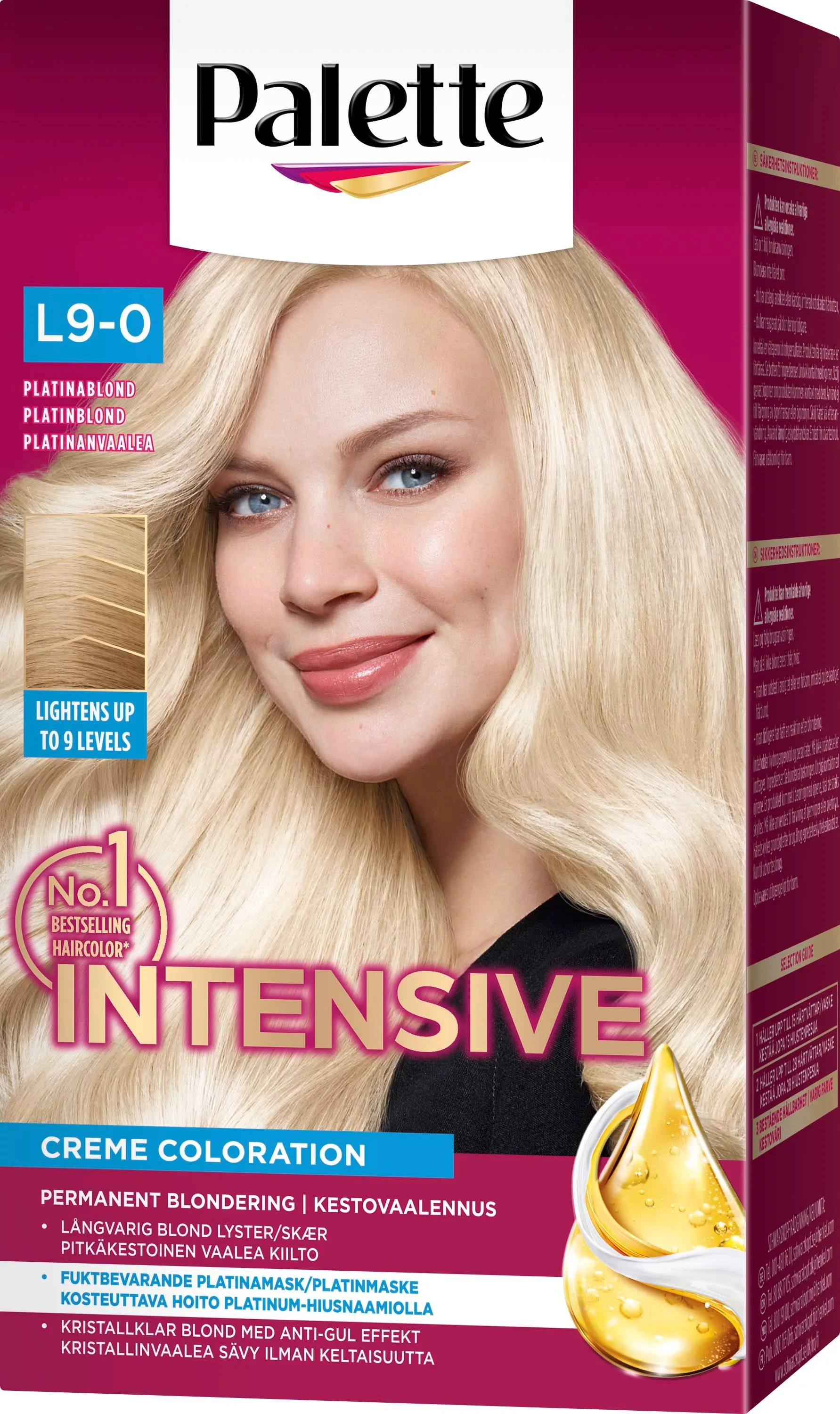 Palette Intensive Creme Coloration L9-0 Platinum Blonde