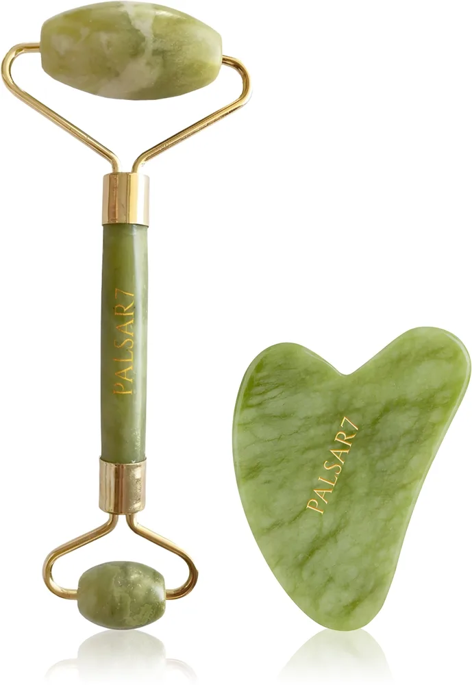PALSAR7 Massage Roller and Guasha Green Xiuyan Jade Massagerulle til ansigt og Massageværktøj
