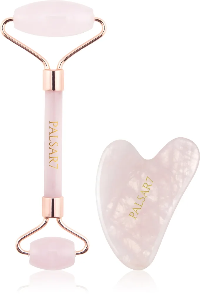 PALSAR7 Massage Roller and Guasha Rose Quartz Massagerulle til ansigt og Massageværktøj