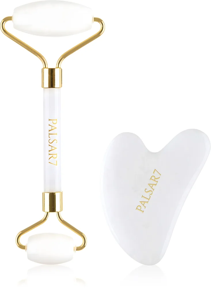 PALSAR7 Massage Roller and Guasha White Jade Massagerulle til ansigt og Massageværktøj