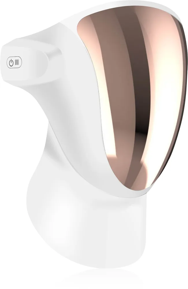 PALSAR7 Professional LED Mask White Gold förskönande LED-mask för ansikte och hals Gift Box 1 st.