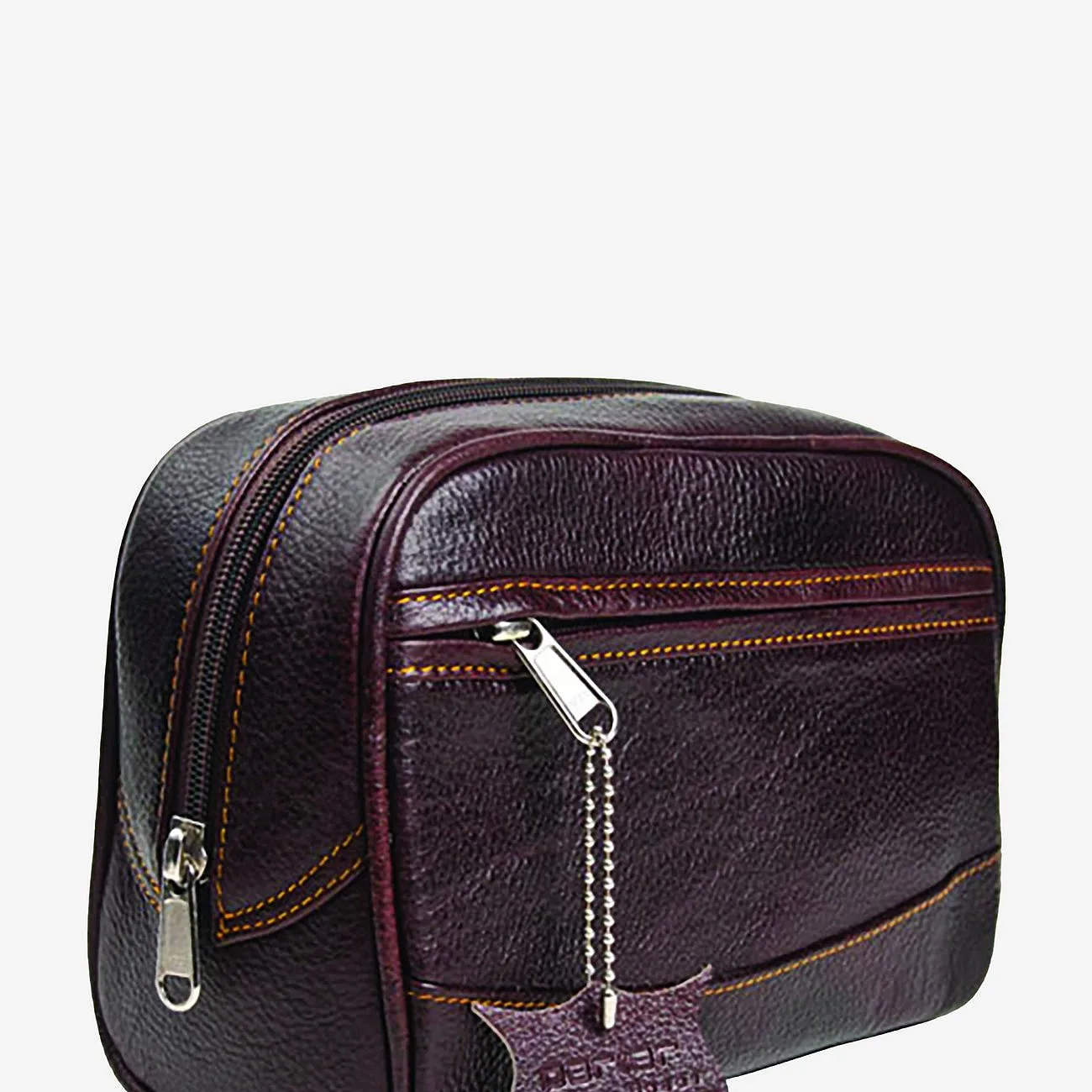 Parker Parker Leather Travel/Dopp Kit - Large (8"X5"X4") - Brown - ONE SIZE