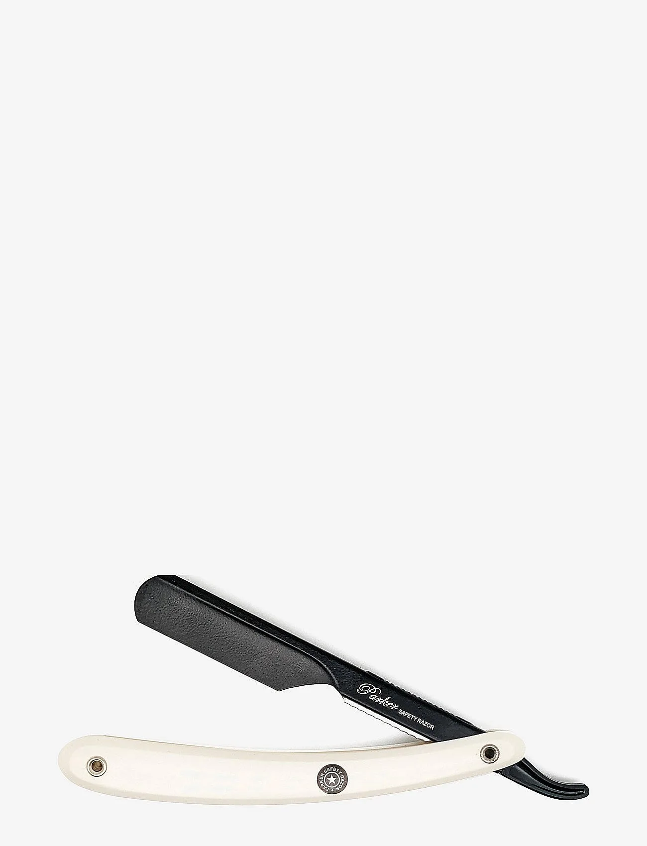 Parker Parker Ptwba - White Abs Handle Push Type Black Blade Holder Barber/Straight Razor - White - ONE SIZE