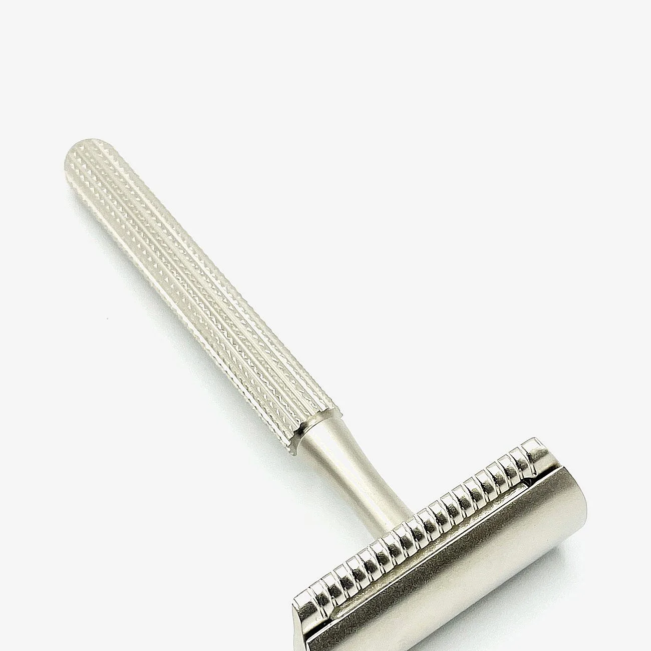 Parker Shaving 78R Satin Chrome- Unisex Textured Long Handle Three piece Safety Razor