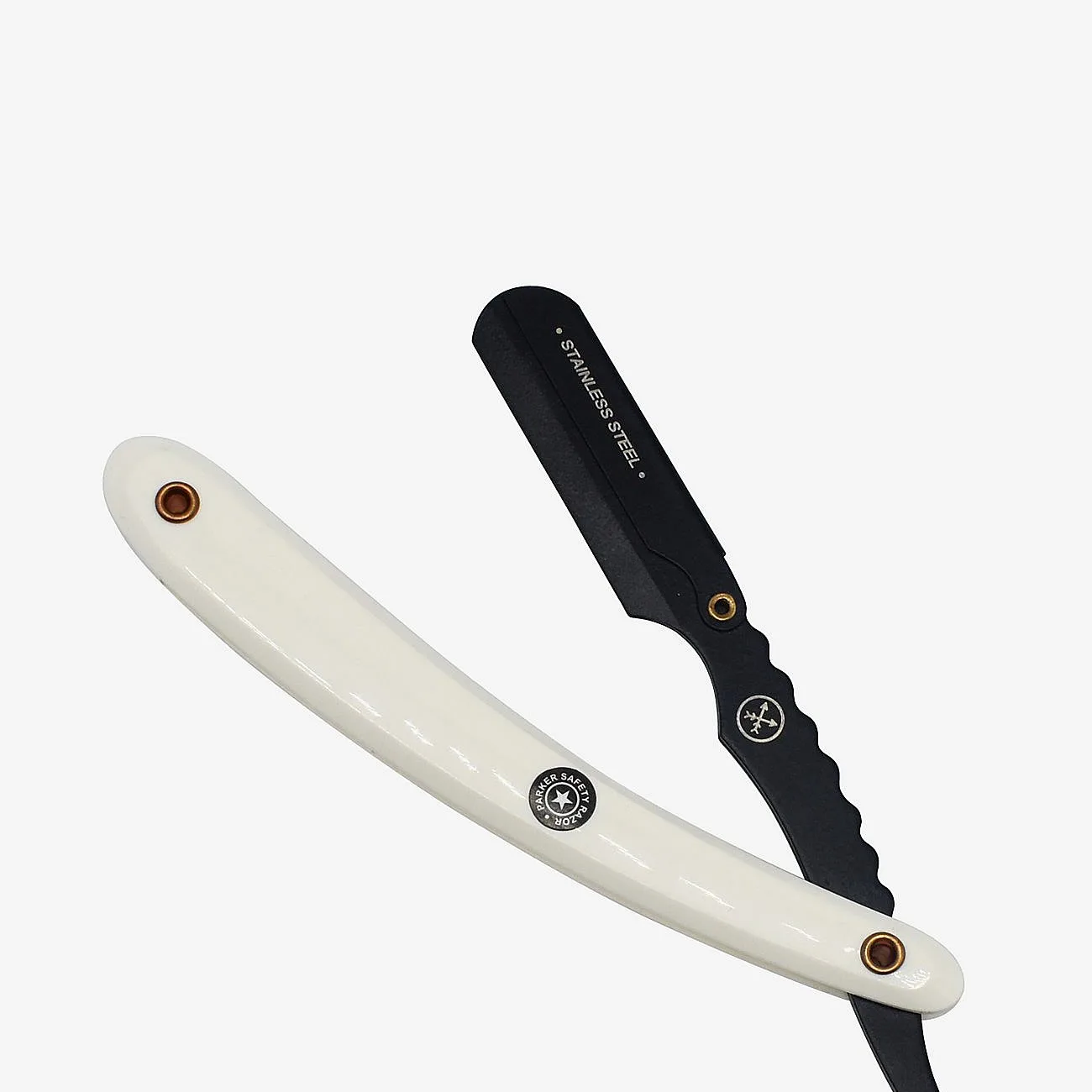 Parker Parker Srwba - White Abs Handle Clip Type Black Blade Holder Barber/Straight Razor - Multi/patterned - ONE SIZE