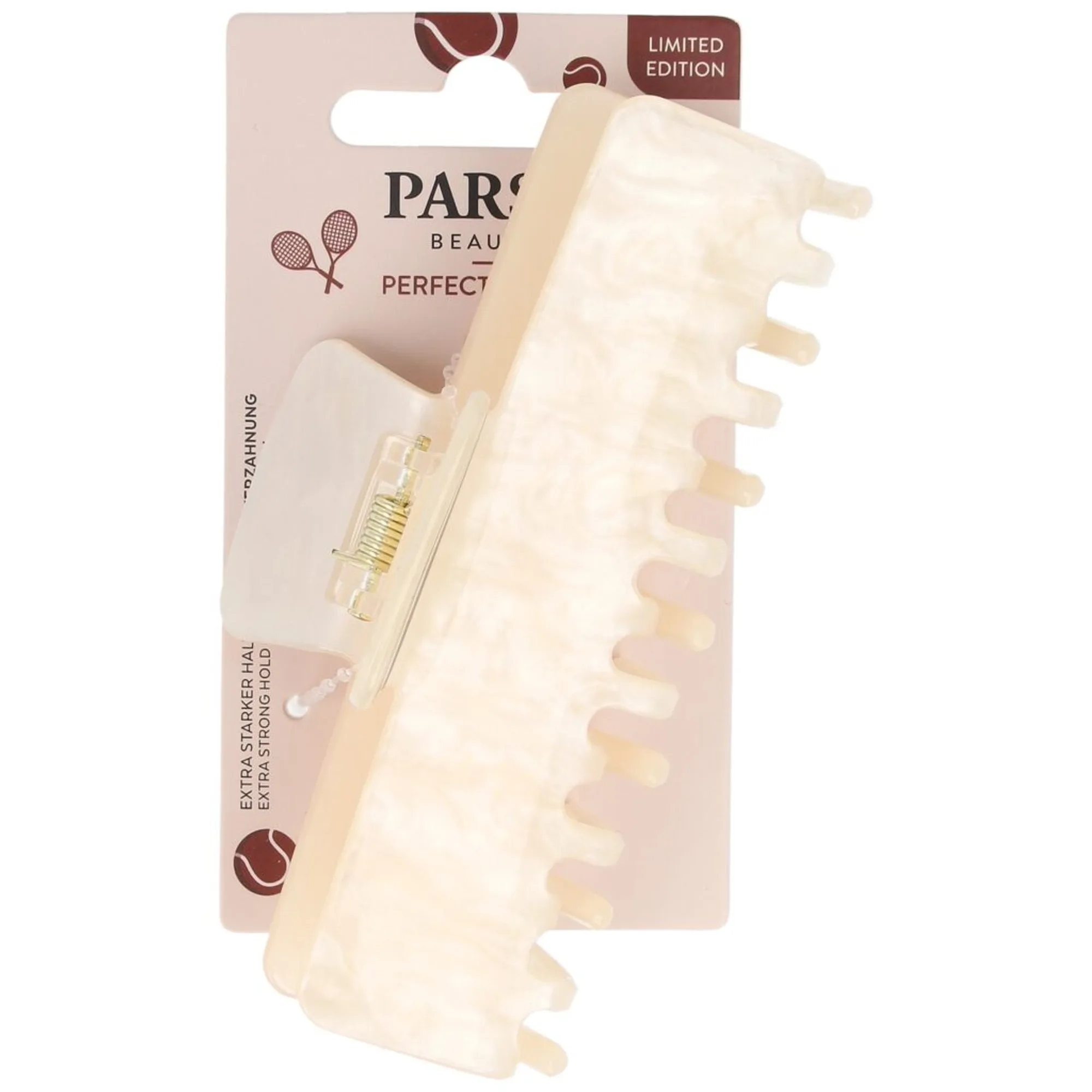 PARSA Beauty Haarklammer Acryl Doppelverzahnung weiß Hiuspinnit