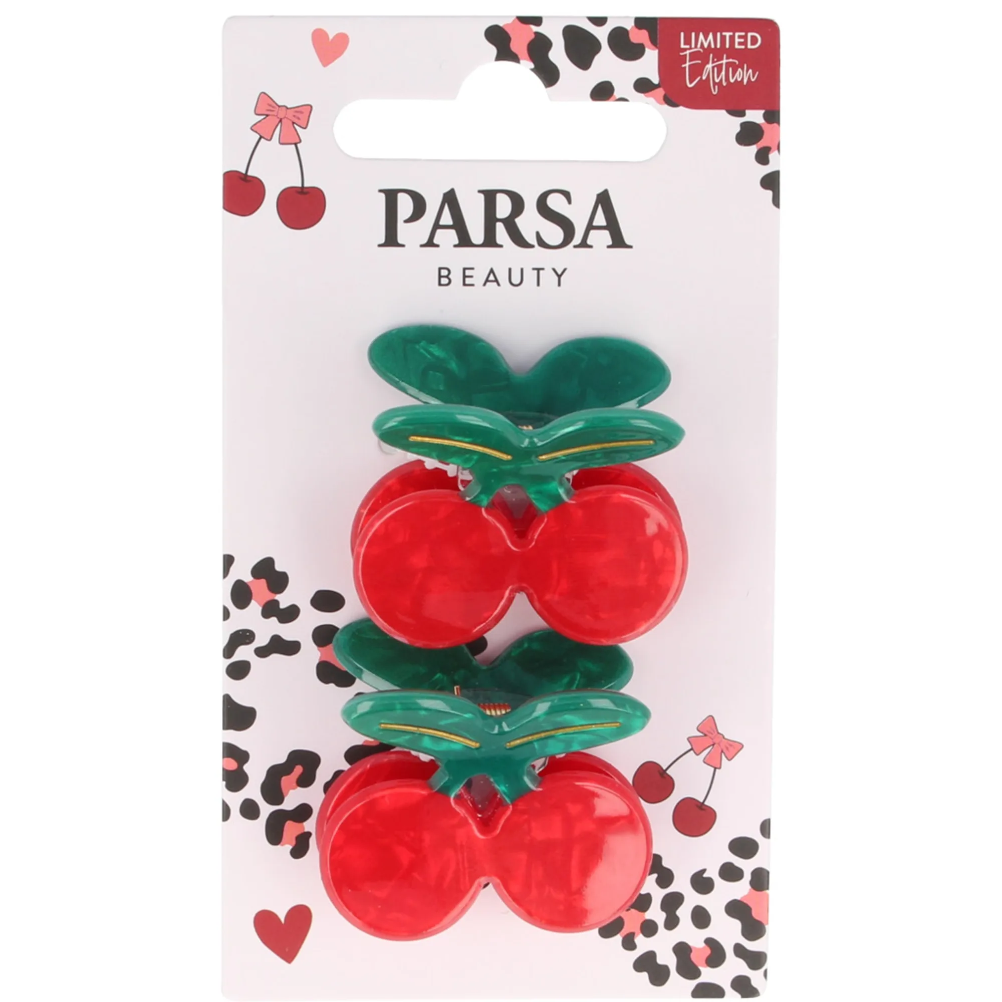 PARSA Beauty Haarklammer Kirsche, 2 Stk. Hårklämmor