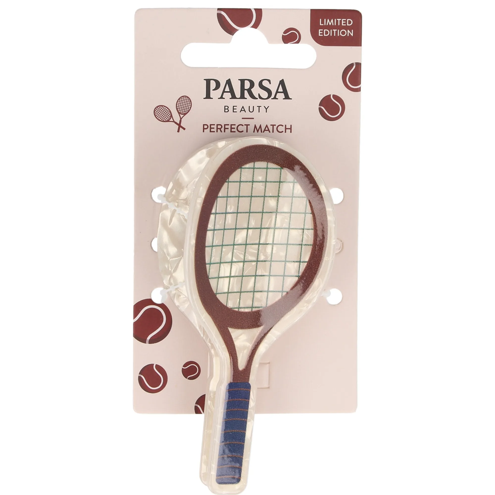 PARSA Beauty Haarklammer Tennisschlägerform Acryl, Perfect Match Hiuspinnit