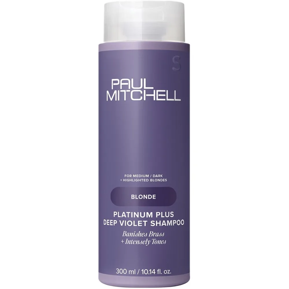 Paul Mitchell Blonde Platinum Plus Deep Violet Shampoo Violett schampo för neutralisering av gula toner 300 ml