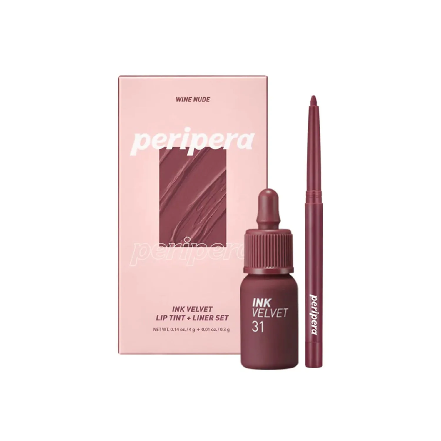 Peripera Ink Velvet + Lip Liner Set #02 Wine Nude