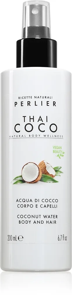 Perlier Thai Coco Coconut Water Body And Hair Parfumeret krop og fin hårspray til krop og hår dufte 200 ml