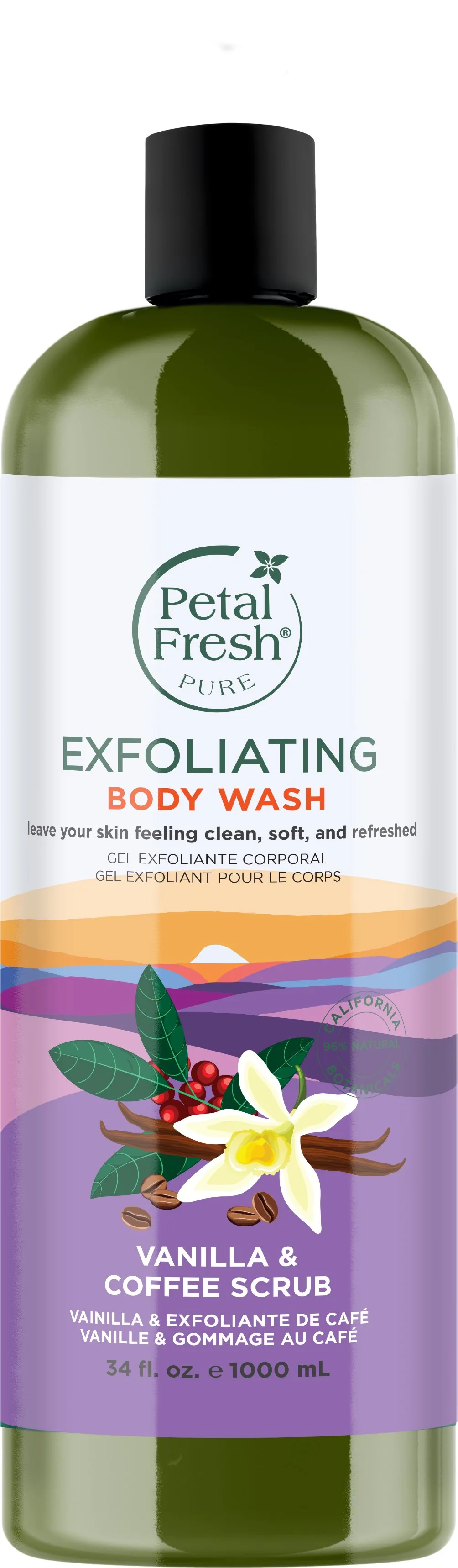 Petal Fresh Pure Vanilla & Coffee Scrub Exfoliating Body Wash 1000 ml