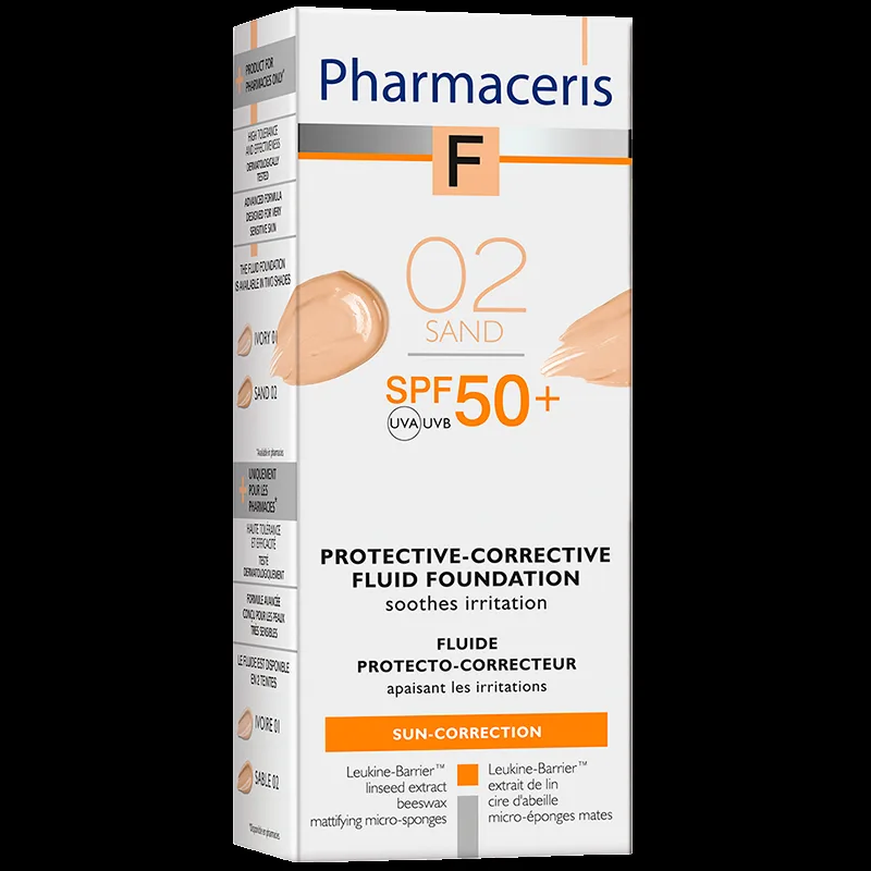 Pharmaceris F - Beskyttende Foundation SPF 50+ Sand 02 (30 ml)