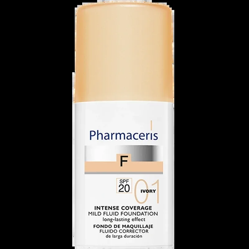 Pharmaceris F Intense Coverage Mild Fluid Foundation SPF 20 - 30 ml - 01 Ivory