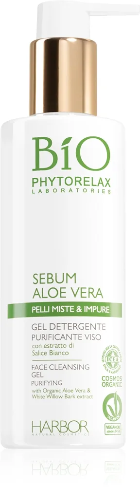 Phytorelax Laboratories Bio Sebum Aloe Vera hellävarainen puhdistusgeeli sisältää aloe veraa 200 ml
