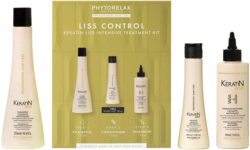 Phytorelax Laboratories Keratin Liss lahjasetti kurittomille ja pörröisille hiuksille