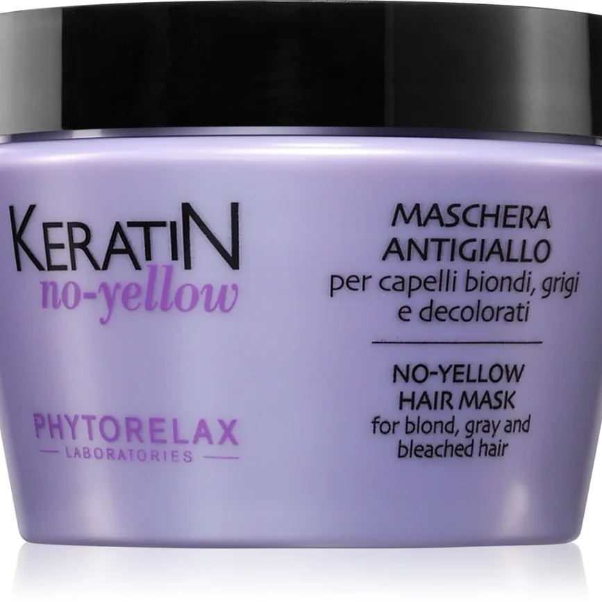 Phytorelax Laboratories Keratin No-Yellow maske mod gule toner Til lyst og gråt hår 250 ml