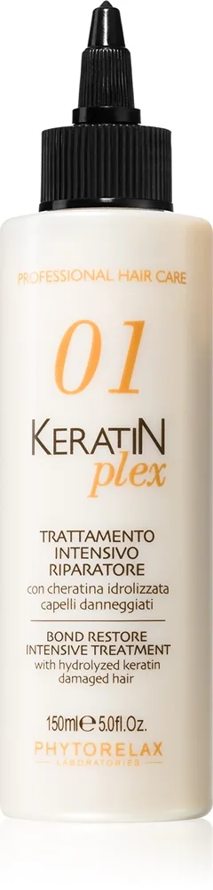 Phytorelax Laboratories Keratin Plex Intensiv regenererende behandling Til skadet og skrøbeligt hår 150 ml