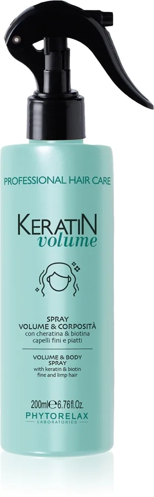 Phytorelax Laboratories Keratin Volume volyymia antava suihke hennoille hiuksille sisältää keratiinia 200 ml