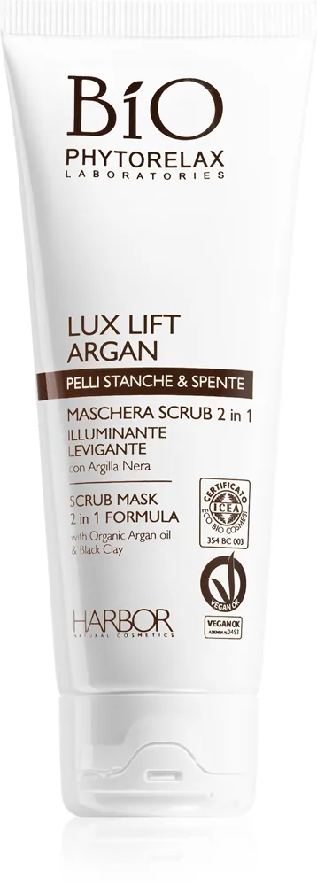 Phytorelax Laboratories Lux Lift Argan Lysnende og eksfolierende maske 75 ml