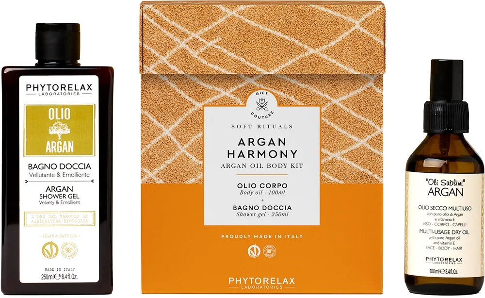 Phytorelax Laboratories Soft Rituals Argan Harmony lahjasetti ravitsemaan ja kosteuttamaan