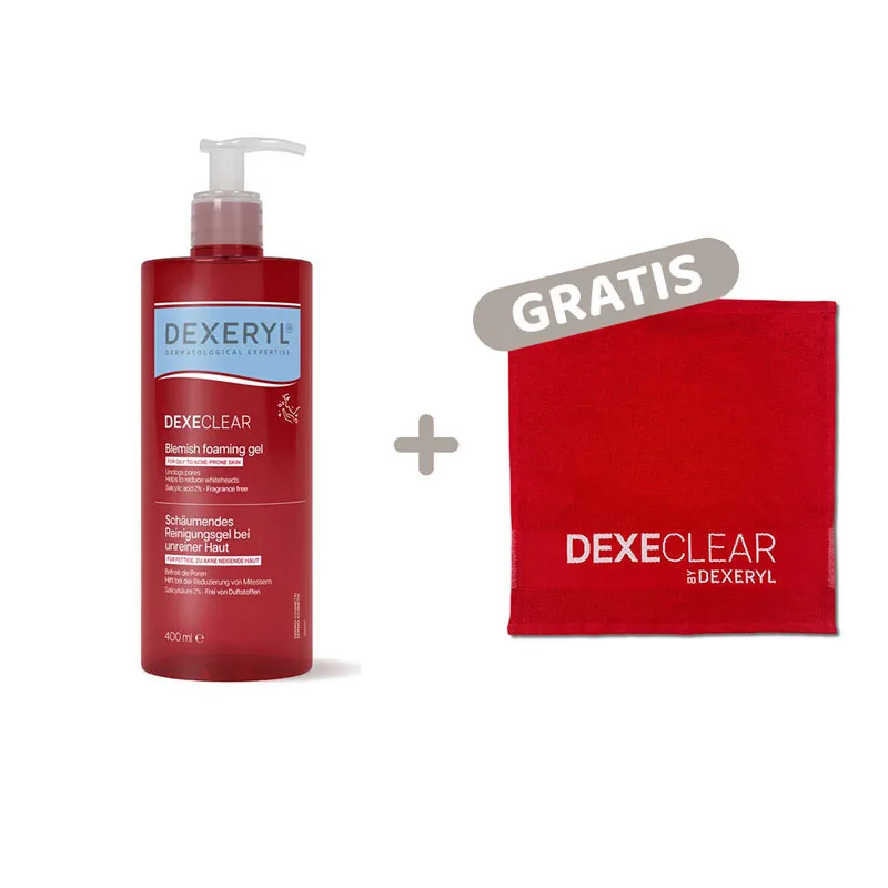 DEXERYL DEXECLEAR schäumendes Reinigungsgel bei unreiner Haut 400 ml Gel