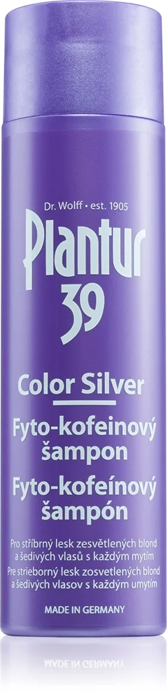 Plantur 39 Color Silver Koffeinschampo för neutralisering av gula toner 250 ml