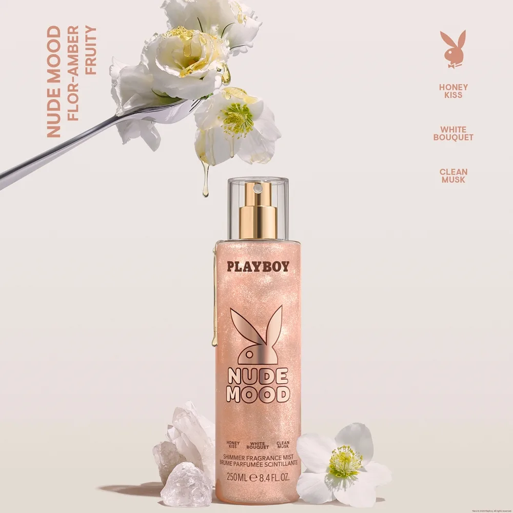 Playboy Nude Mood Kropsspray med glitter til kvinder 250 ml