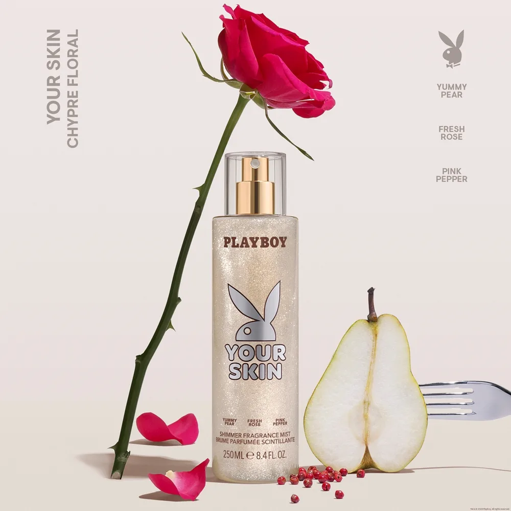 Playboy Your Skin Kropsspray med glitter til kvinder 250 ml
