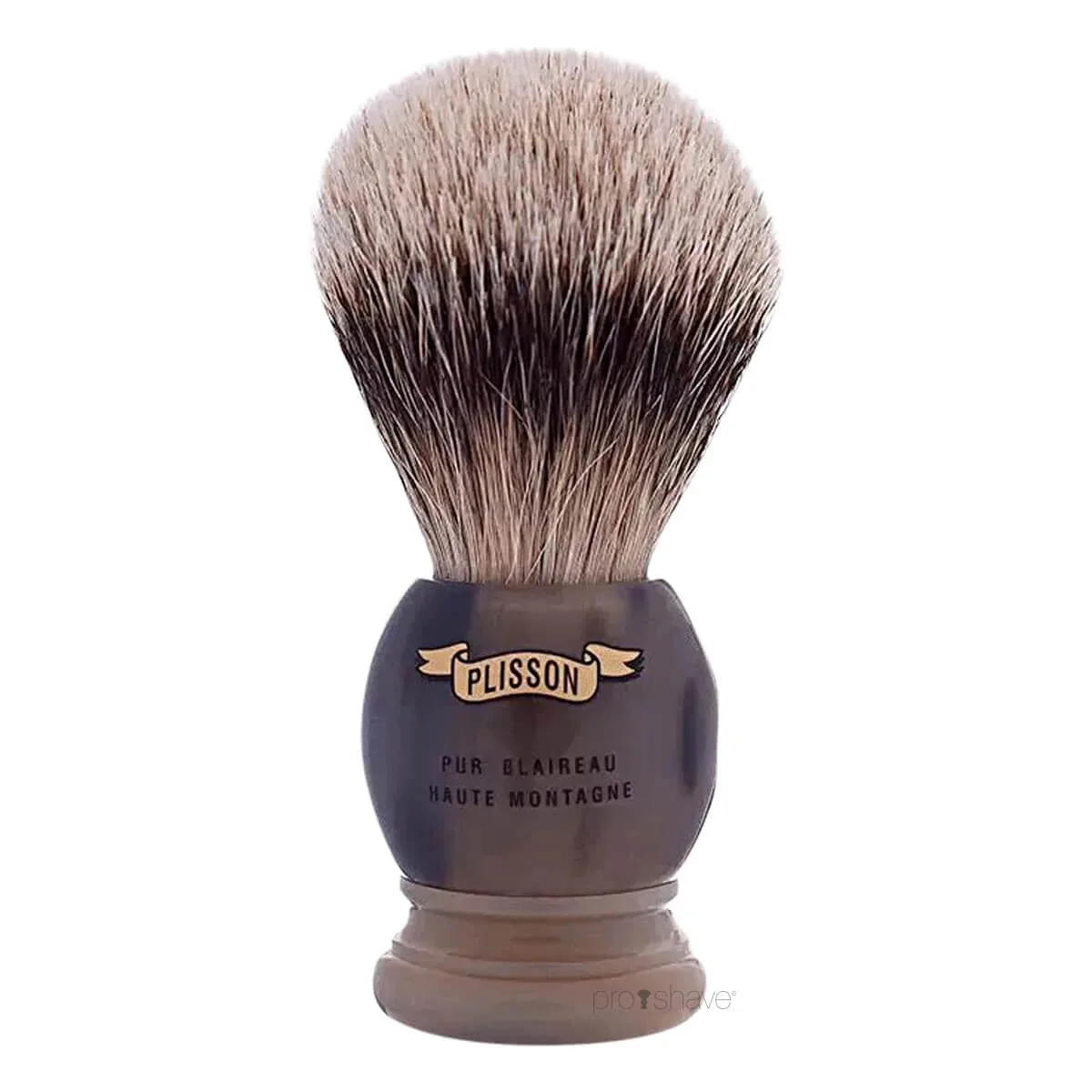 Plisson 1808 Barberkost, High Mountain White Badger & Genuine Horn, Original, Str. 12