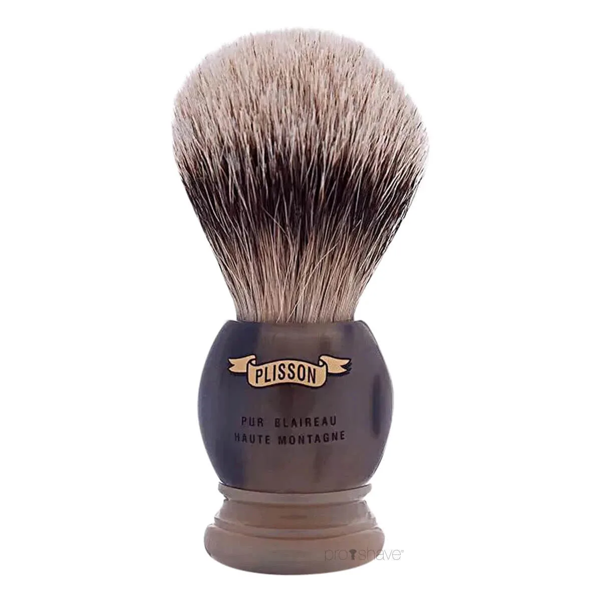 Plisson 1808 Barberkost, High Mountain White Badger & Genuine Horn, Original, Str. 18