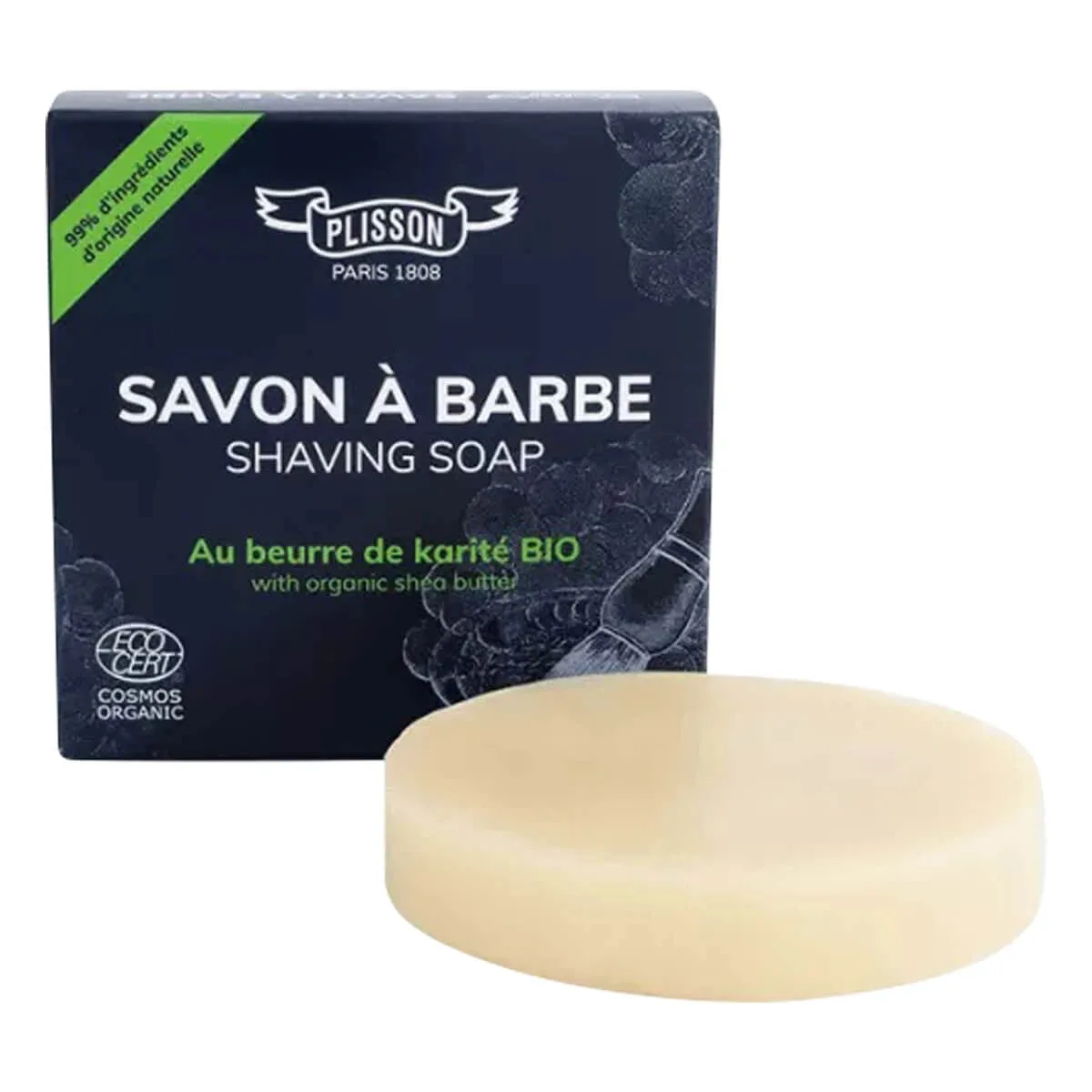 Plisson 1808 Organic Shea Butter Shaving Soap, Ecocert, 80 g.