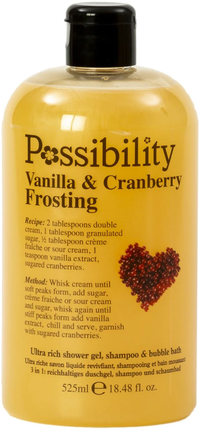 Possibility Shower 3 in 1 Vanilla & Cranberry Frosting 525 ml