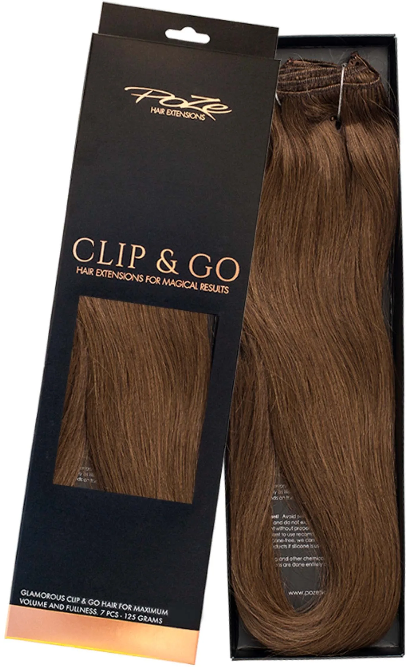 Poze Hairextensions Clip & Go Standard Real Hair Extensions 60 cm 6B Lovely Brown