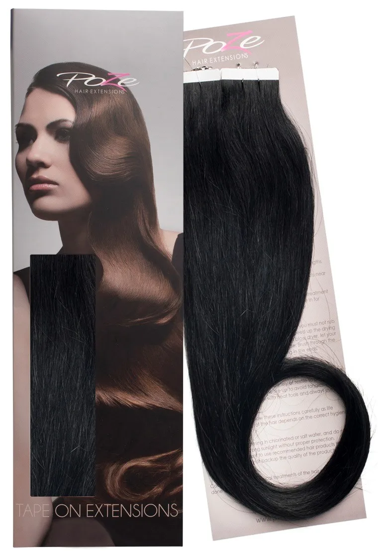 Poze Hairextensions Poze Tape On Extensions 1N Midnight Black 4 cm/osa 50cm Midnight Black