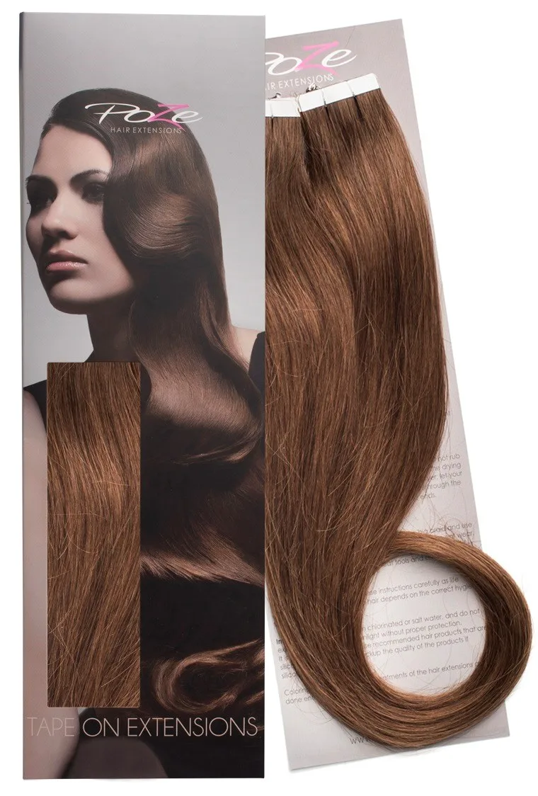 Poze Hairextensions Poze Tape On Extensions 6B Lovely Brown 4 cm/osa 50 cm Lovely Brown