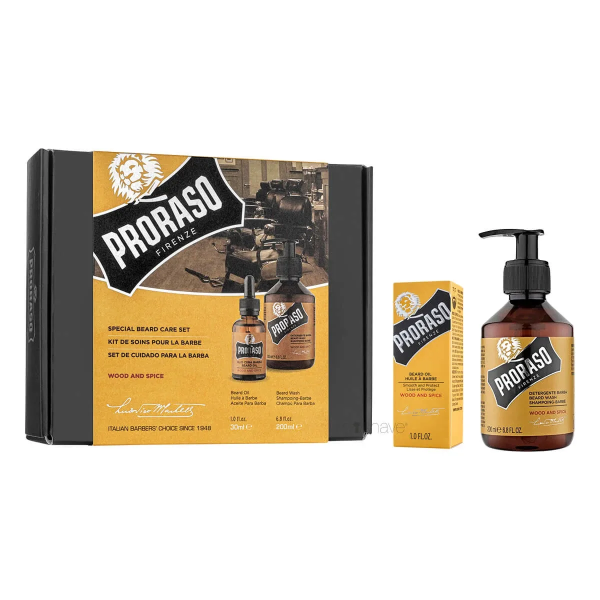 Proraso Wood and Spice lahjasetti partaan miehille