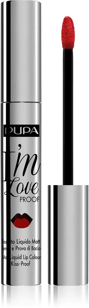 PUPA Milano I´m Loveproof Flydende mat læbestift med længerevarende effekt Skygge 010 Fire Red 2.7 ml