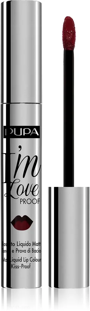 PUPA Milano I´m Loveproof Flydende mat læbestift med længerevarende effekt Skygge 012 Burgundy Red 2.7 ml