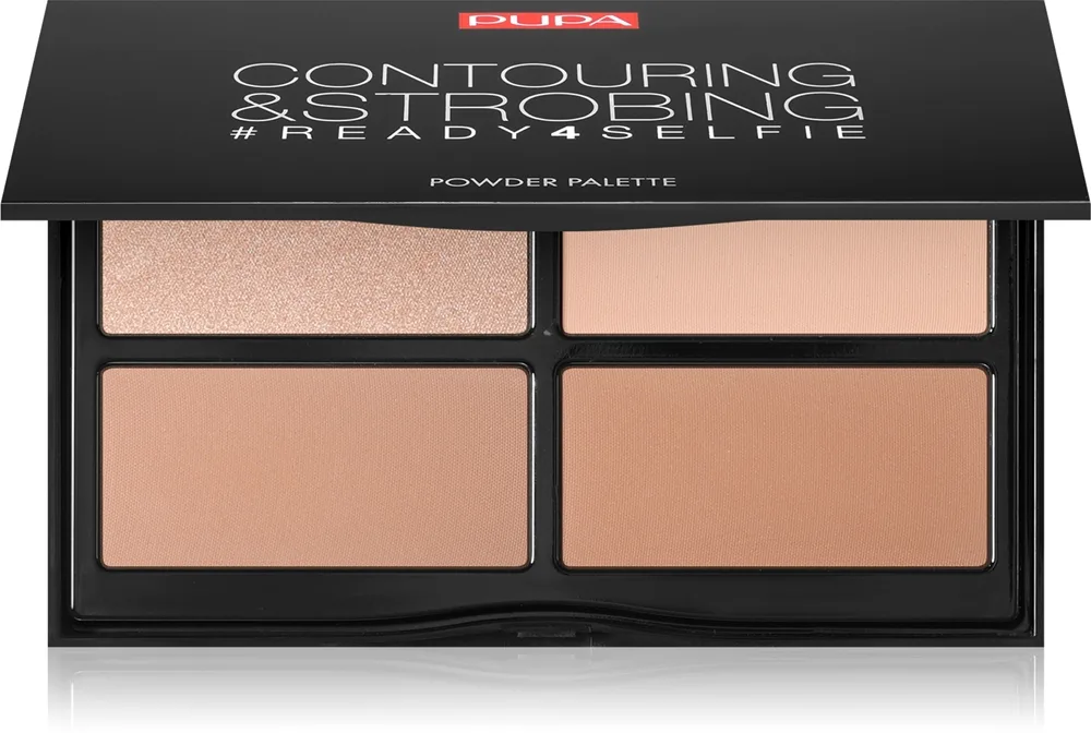 PUPA Milano #READY4SELFIE Contouring & Strobing varjostuspaletti sisältää korostusvärin sävy 002 Medium Skin 175 g