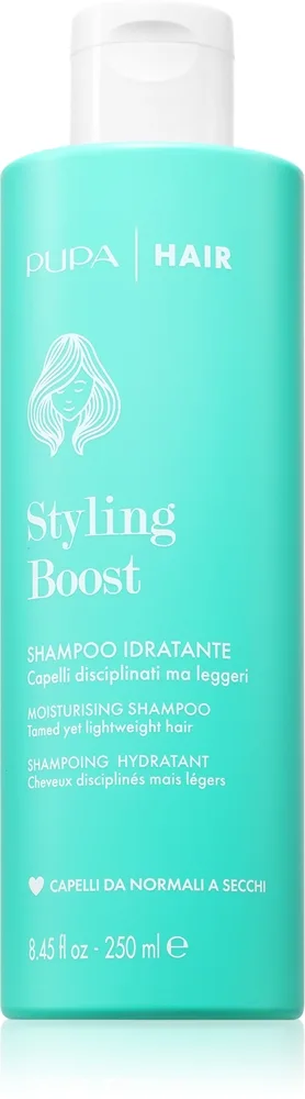 PUPA Milano Styling Boost Shampoo Idratante kevyt kosteuttava shampoo pörröisyyden ehkäisyyn 250 ml