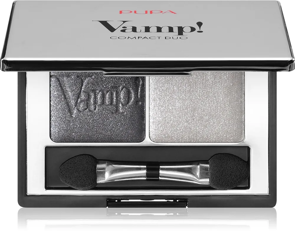PUPA Milano Vamp! Compact Duo Eyeshadow luomiväriduo sävy 009 - Silver Stone 2.2 g