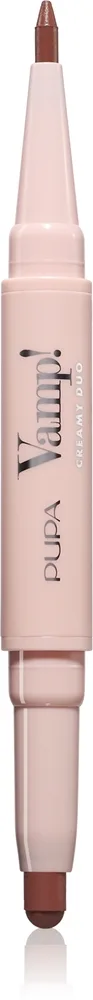 PUPA Milano Vamp! Creamy Duo Konturskabende læbestift og læbeliner 2-i-1 Skygge 005 Deep Nude 0.8 g