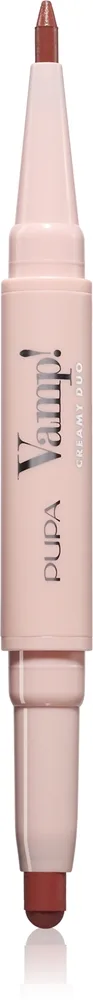 PUPA Milano Vamp! Creamy Duo Konturskabende læbestift og læbeliner 2-i-1 Skygge 007 - Peach Nude 0.8 g