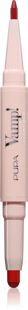 PUPA Milano Vamp! Creamy Duo Konturskabende læbestift og læbeliner 2-i-1 Skygge 012 Cherry Red 0.8 g