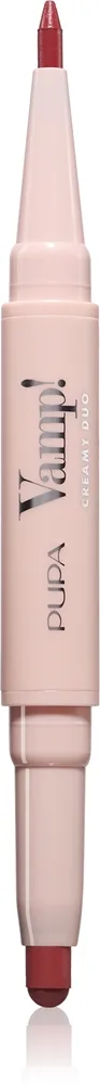 PUPA Milano Vamp! Creamy Duo Konturskabende læbestift og læbeliner 2-i-1 Skygge 019 Vibrant Rose 0.8 g