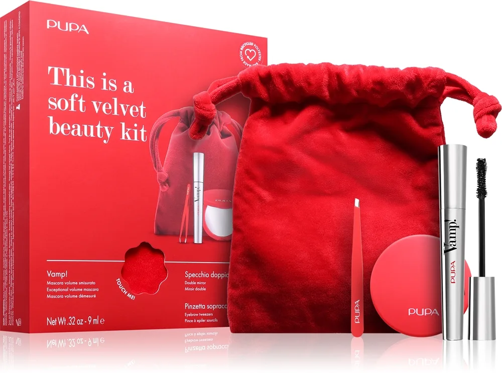 PUPA Milano Vamp! Kit – Mascara, Tweezers, Mirror lahjasetti silmiin 1 kpl